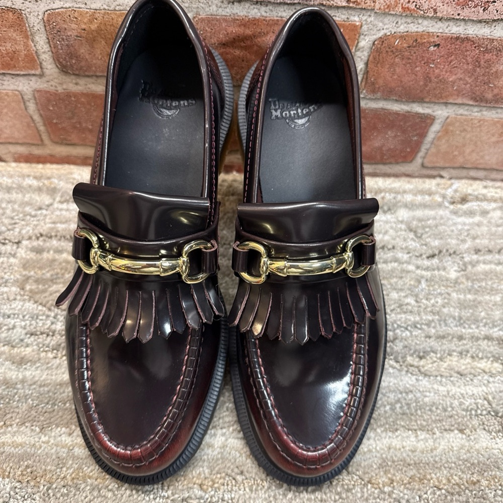 Dr martens Adrian snaffle leather cherry red loafers women Sz 7 - Picture 8 of 14